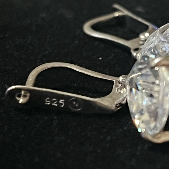 Sterling Silver 925 Elegant Silver Drop Earrings - Picture 2 of 4